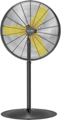 CCGIRU 30 Inch Industrial Pedestal Fan, 8900 CFM Oscillating Fan on Stand Heavy Duty, Metal Standing Fans with 3 Speed for Warehouse, Garage or Workshop, UL Safety Listed