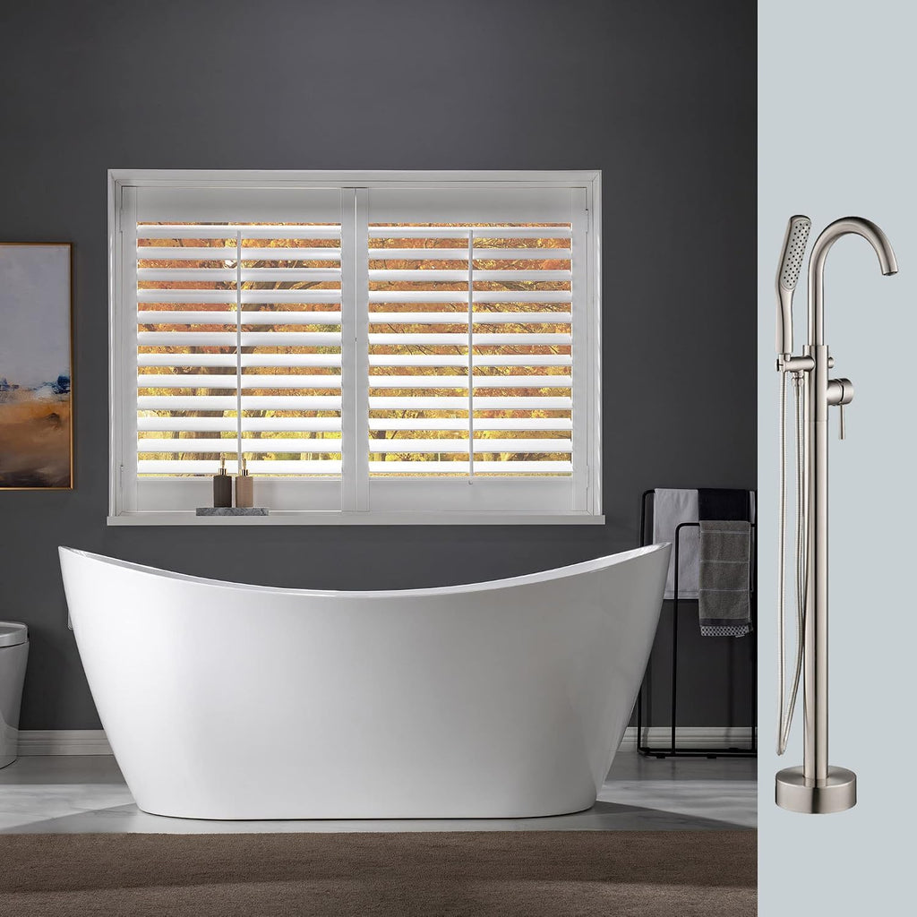 WOODBRIDGE BTA1515-B/N-Drain &O +F0001BNSQ BATHTUB, With Brushed Nickel Drian