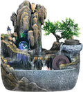 Tabletop Water Fountain Tabletop Water Fountain with Cascading Rock Waterfall and Rockery Stream Zen Meditation Indoor Waterfall Feature with Automatic Pump for Home Office Bedroom Desk Decoration Ind
