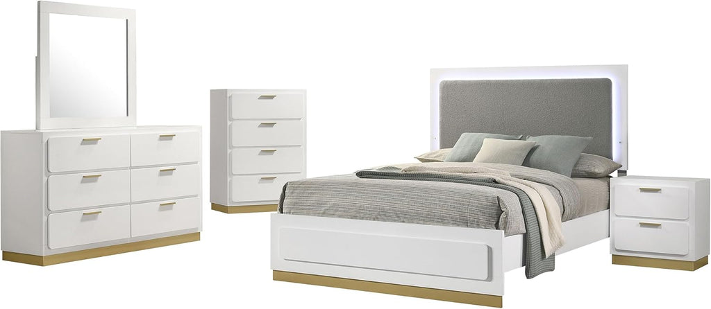 White 5-piece Eastern King Bedroom Set