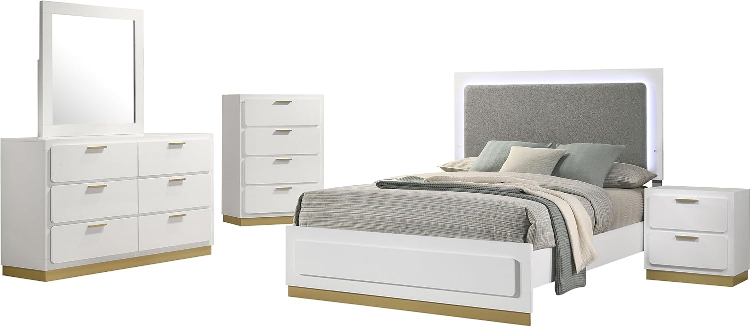 White 5-piece Eastern King Bedroom Set