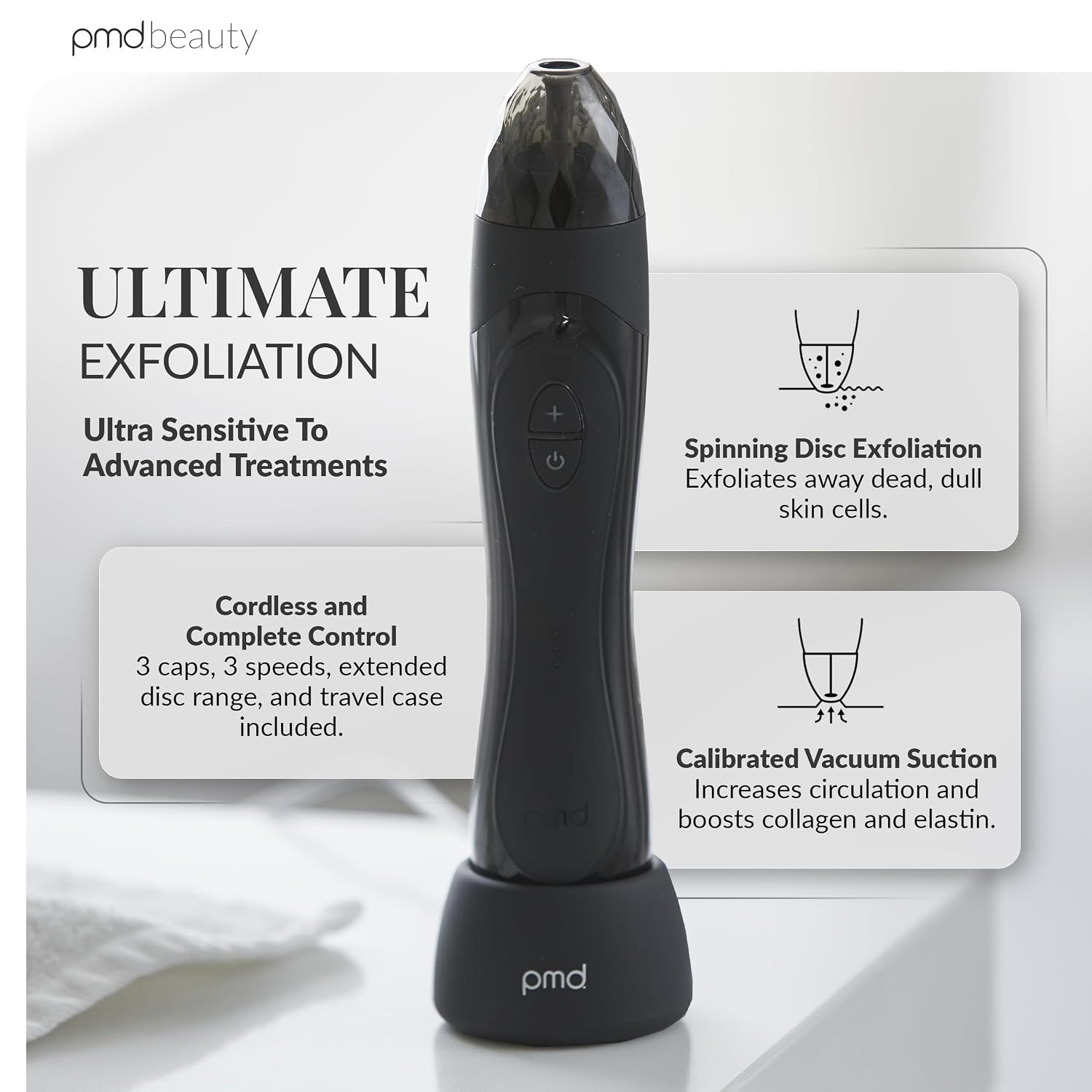 PMD Beauty Personal Microderm Elite Pro - At-Home Use, Facial Exfoliator Tool, Microdermabrasion Machine Kit for Face and Body Skincare