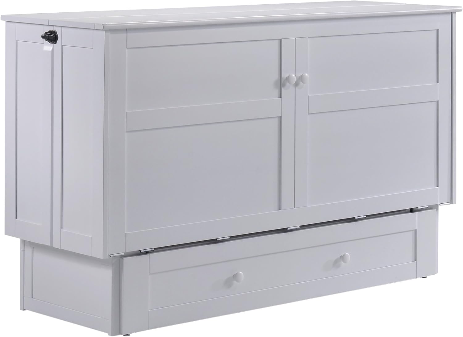 Night & Day Furniture MUR-CLV-QEN-WH and MND-GMF-TRI-QEN Murphy Cabinet Bed with Mattress, Queen, White