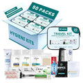 20 Piece Hygiene Kit Bulk, Travel Size Toiletries Set, Care Package Supplies, Mini Deodorant Shampoo Body Wash Toothbrush Toothpaste Razor Kit, TSA Approved, Clear Bag