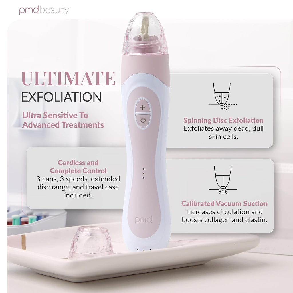 PMD Beauty Personal Microderm Elite Pro - At-Home Use, Facial Exfoliator Tool, Microdermabrasion Machine Kit for Face and Body Skincare