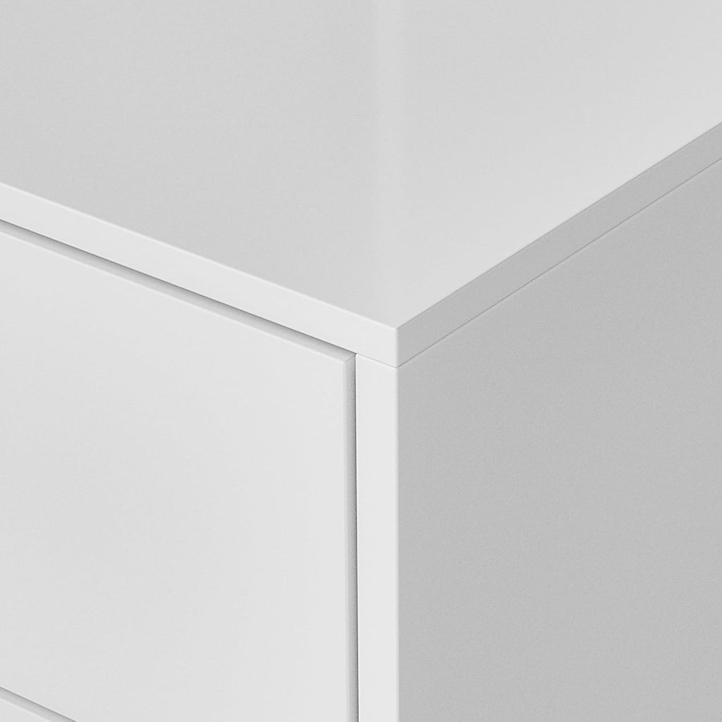 Furniture of America Alistair Modern Wood 5-Piece Bedroom Collection with Bed Frame, 2-Drawer Nightstands and 6-Drawer Dresser with Mirror, Box Spring Required,White, Queen