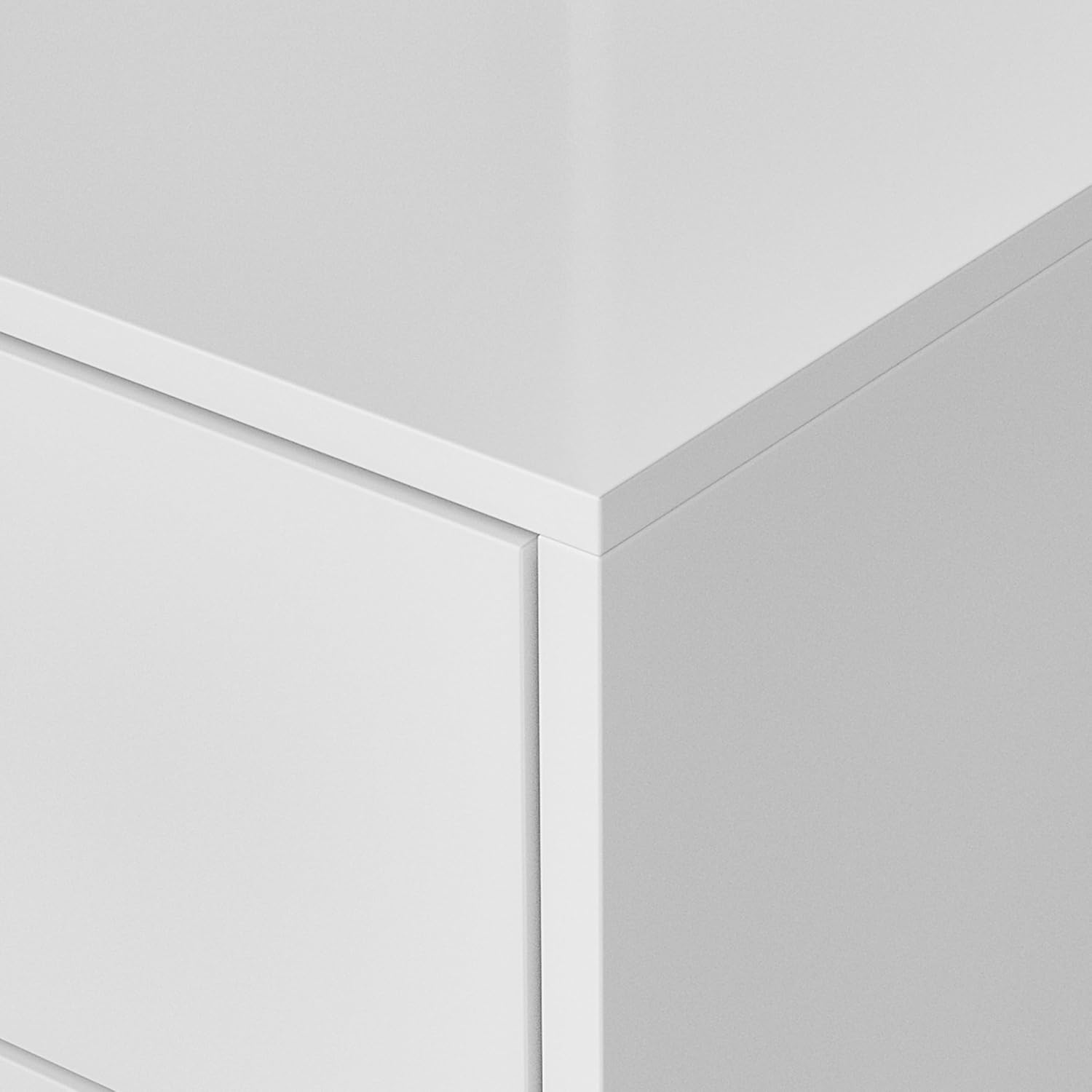 Furniture of America Alistair Modern Wood 5-Piece Bedroom Collection with Bed Frame, 2-Drawer Nightstands and 6-Drawer Dresser with Mirror, Box Spring Required,White, Queen