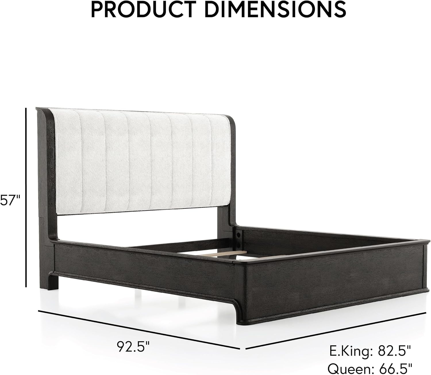 Furniture of America Teada Modern Solid Wood 5-Piece Bedroom Set with Padded Curved Headboard, Oval Nightstand, Felt-Lined Top and UV-Stained Lower Drawers, Box Spring Needed, King, Black