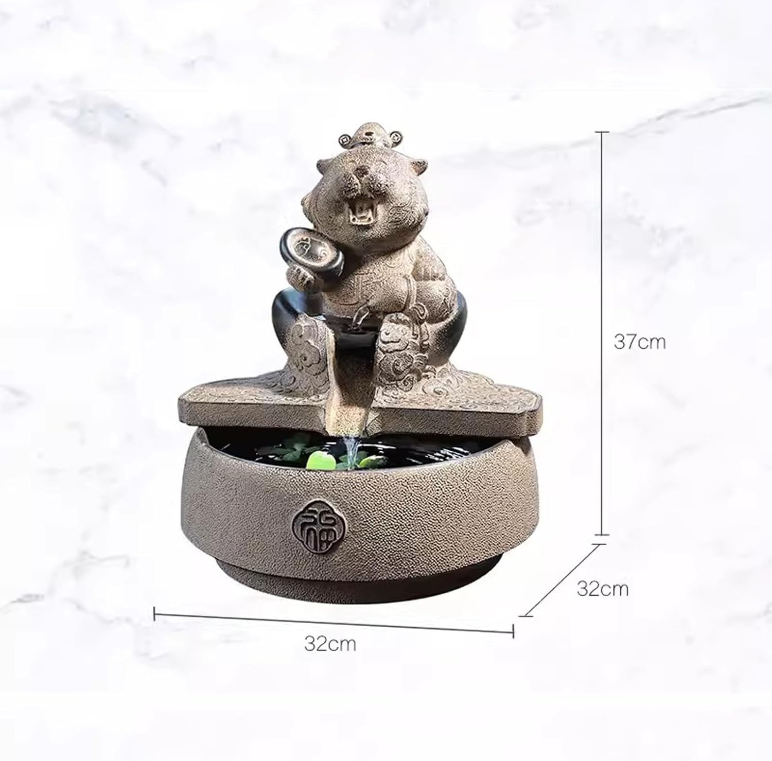 Tabletop Fountain Flowing Water Decoration for Living Room Study and Study Chinese Style Creative Fountain Water Landscape Decoration Desktop Decoration Desktop Fountain (Color : E)