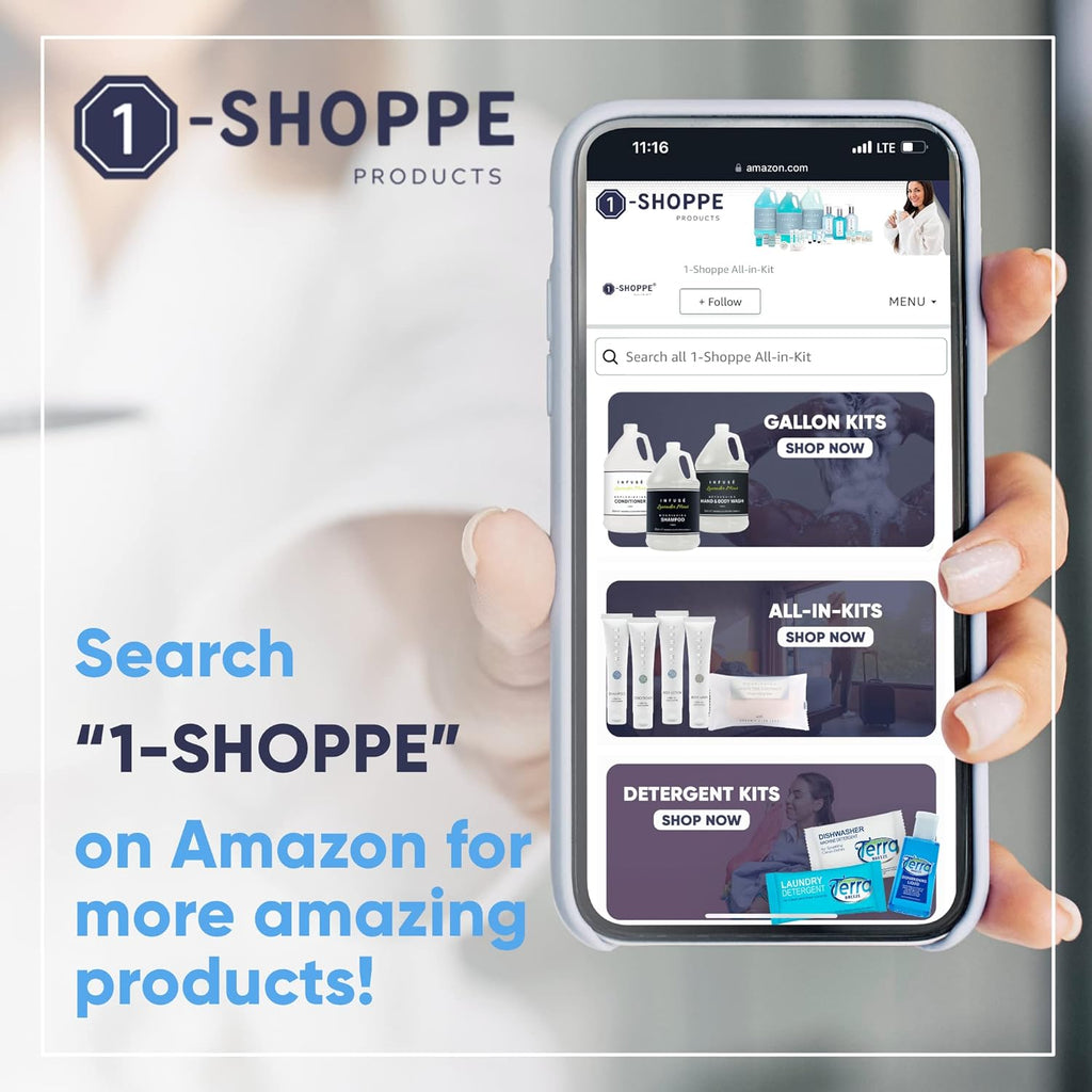 Personal Care Travel Toiletries | 1-Shoppe Amenities Kit | Travel Shaving Set, Toothbrush & Paste, Mouthwash, Makeup Wipes, Swabs, Nail File & Sewing Kit | 300 Pieces