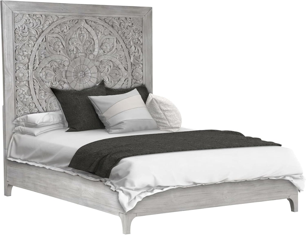 Modus Furniture Solid-Wood Low-Profile Bed, Full, Boho Chic - Washed White