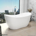 DreamLine Nile 59 inch L x 28 inch H Acrylic Freestanding Bathtub with White Finish