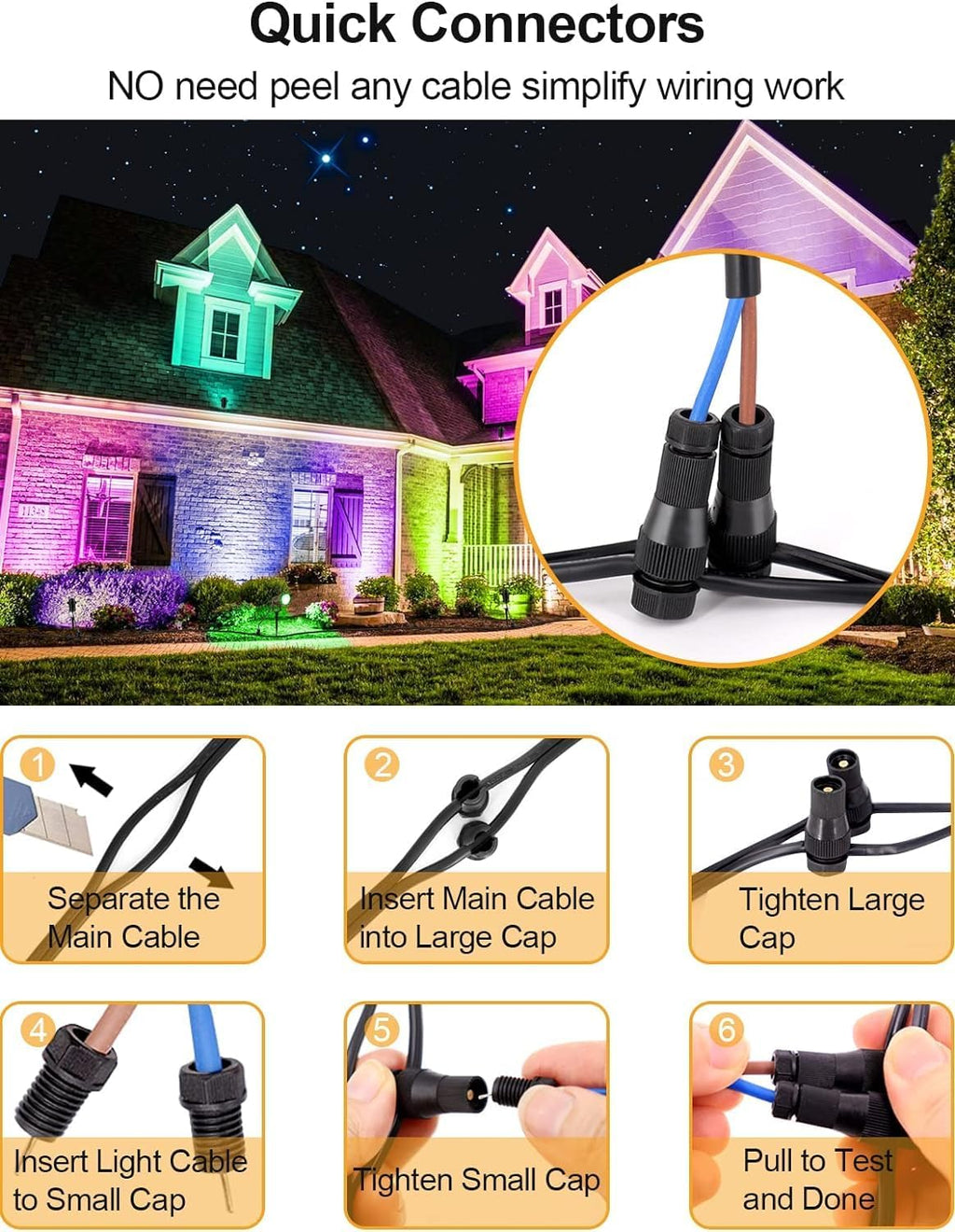 ZUCKEO 12W Color Changing Landscape Lights RGB Low Voltage Landscape Lighting Remote Control, Waterproof LED Outdoor Spotlight for Garden Pathway House Christmas Decor, 10 Pack with Connector