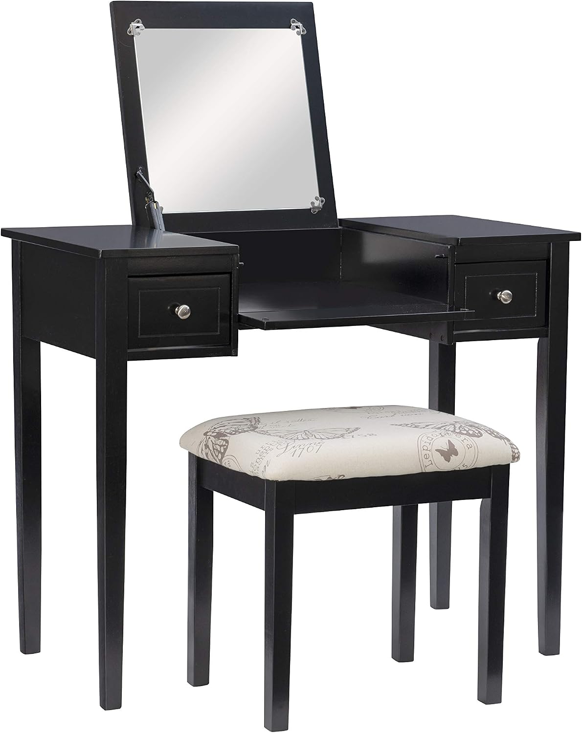 Linon Vanity Set, Black