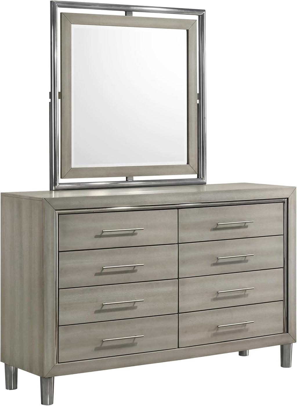 New Classic Furniture Lennox 5Pc Wood King Bedroom Set w 2-Nightstand, Gray