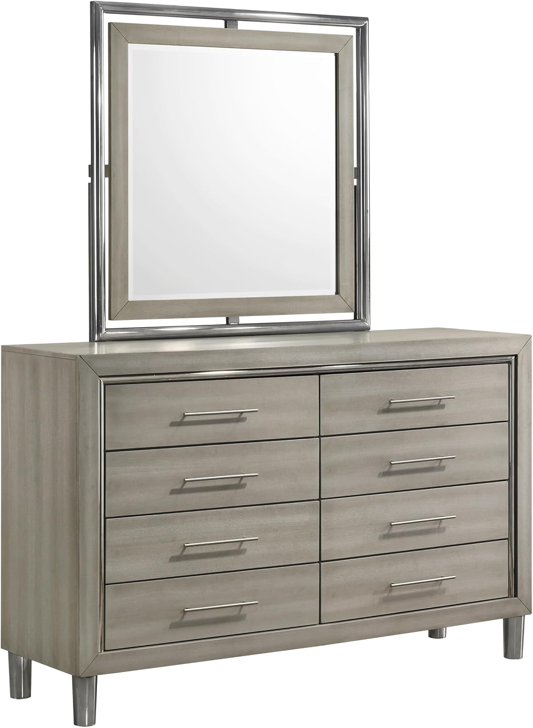 New Classic Furniture Lennox 5Pc Wood King Bedroom Set w 2-Nightstand, Gray