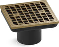 KOHLER K- 22665-2MB SQUARE GRID WITH SCREWS & DRAIN THROAT, Vibrant Brushed Moderne Brass