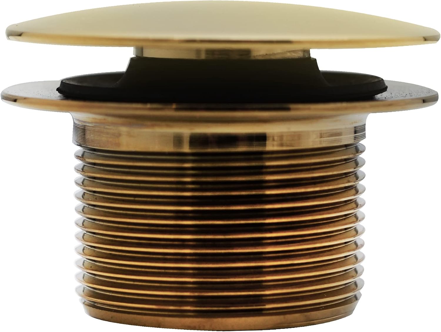 Westbrass A326HBJ-01 25' Brass Bath Waste & Overflow Assembly with European Tip-Toe Drain Plug and Illusionary Faceplate, Polished Brass