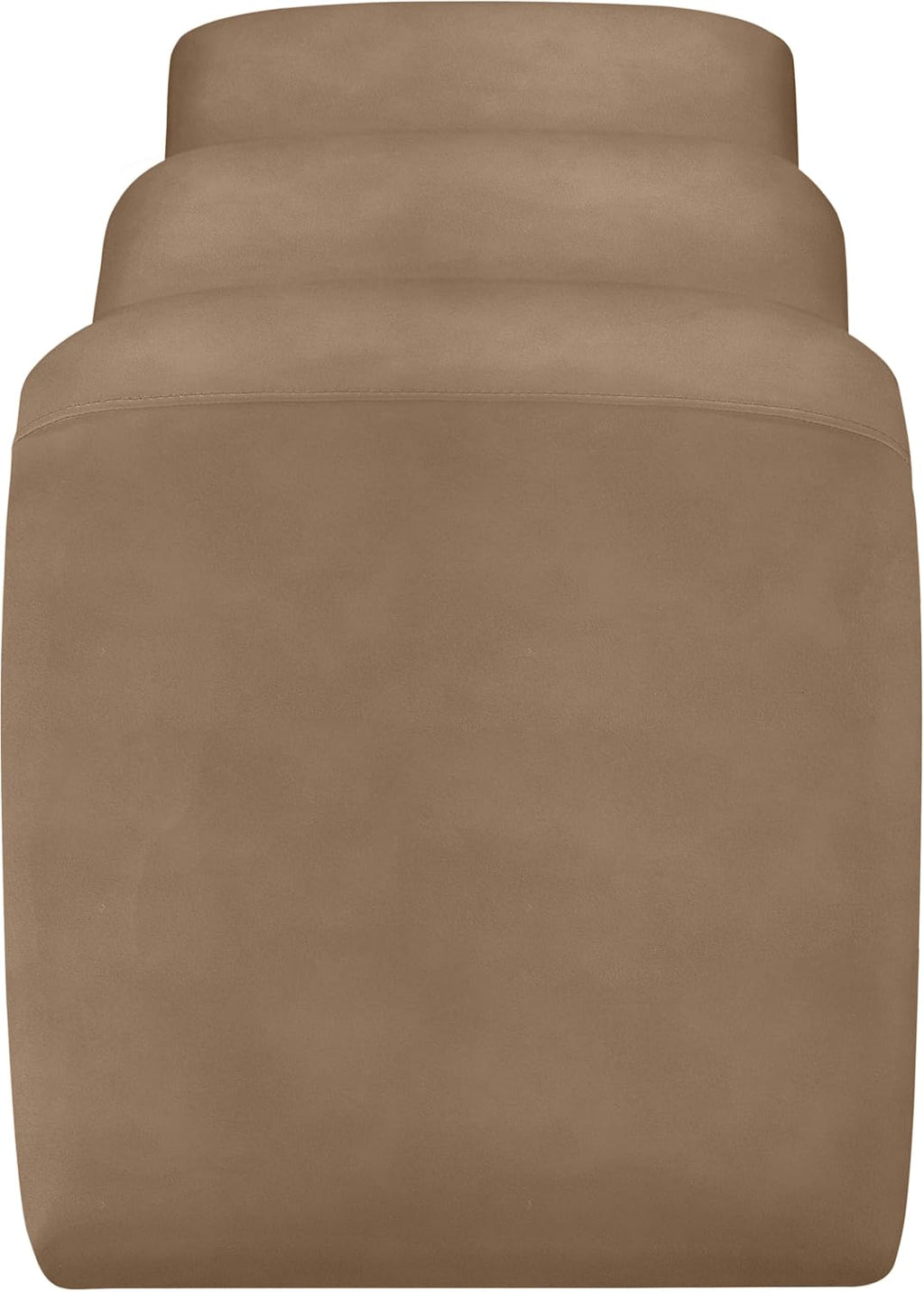 Meridian Furniture 22096Brown Willow Collection Modern | Contemporary Bench with Soft Brown Vegan Leather, Iron Metal Inner Frame, 56.5' W x 18' D x 19' H, Brown