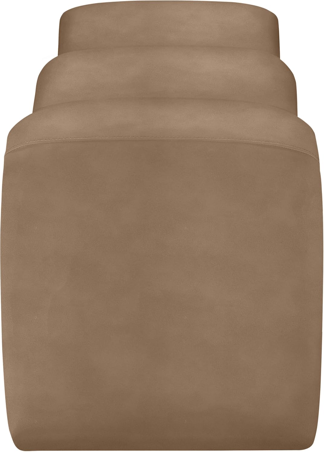 Meridian Furniture 22096Brown Willow Collection Modern | Contemporary Bench with Soft Brown Vegan Leather, Iron Metal Inner Frame, 56.5' W x 18' D x 19' H, Brown