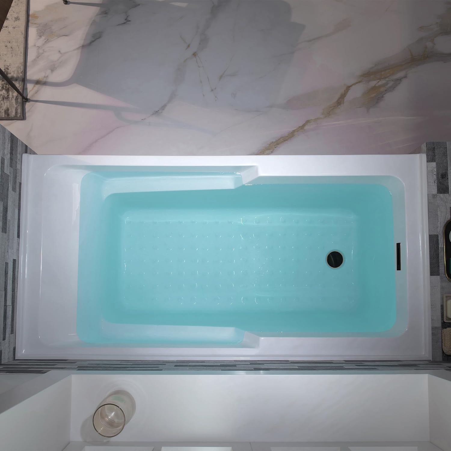 WOODBRIDGE 60' Acrylic Rectangular Alcove Soaking Bathtub in White with Left Drain, Oil Rubbed Bronze pop-UP Drain Included BA6030L