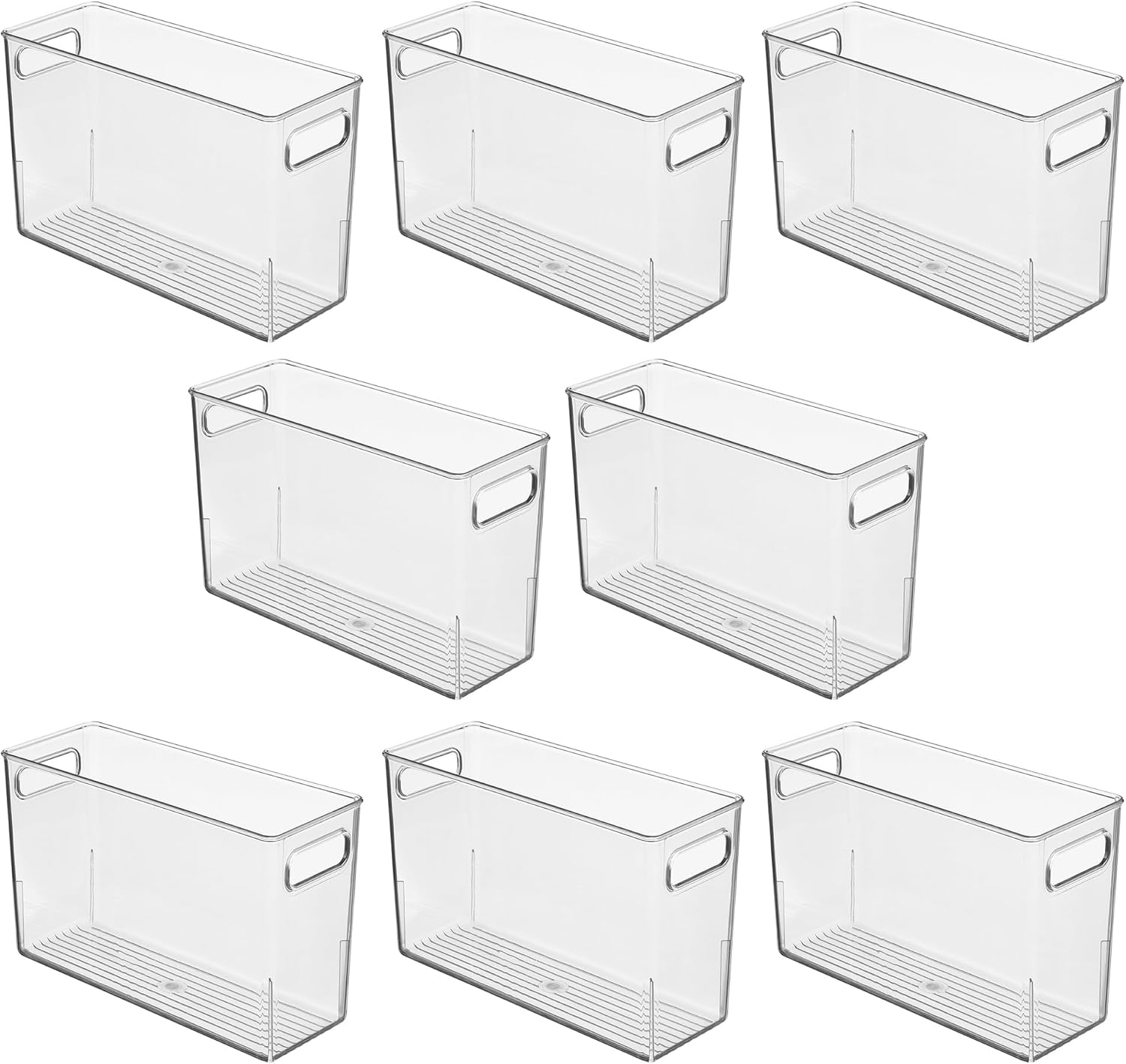 iDesign Tall Plastic Storage Bin with Handles for Fridge or Freezer - Set of 8 - Clear - Made in USA