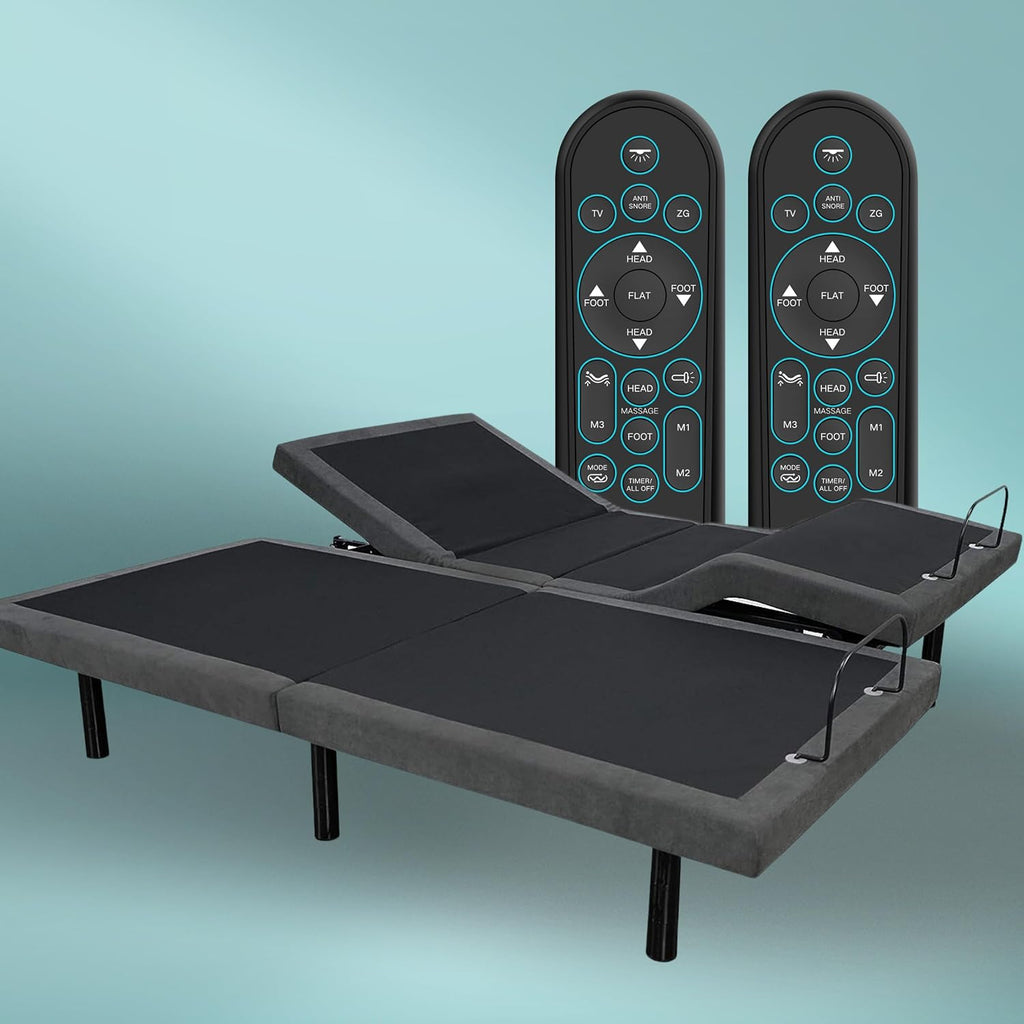 iDealBed 4i Custom Adjustable Bed Base, Wireless, Massage, Dual USB Charge, Nightlight, Zero-Gravity, Anti-Snore, Memory Pre-Sets, Split Queen