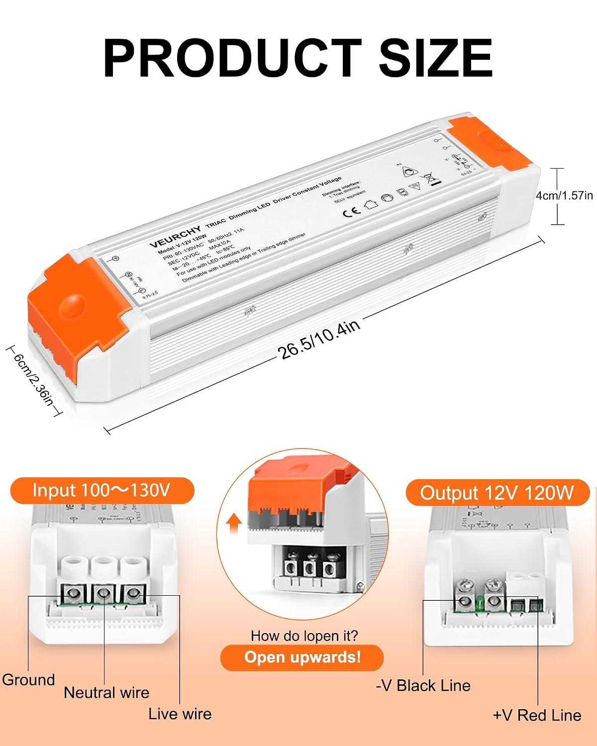 120W 12v Dimmable LED Driver, Triac LED Dimmable Transformer Compatible with Lutron & Leviton Dimmer Switches AC 110V to DC 12V 120 Watt, 12 Volt Power Supply for LEDs Strip Lights 2 Pack