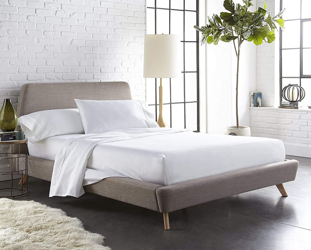 4 Piece Solid Bed Sheet Set- 1000TC Egyptian Cotton - Luxury Bedding Set Fits Up to 18 Inches Deep Pocket - 4 Piece Sheet Set (Queen Size, White)