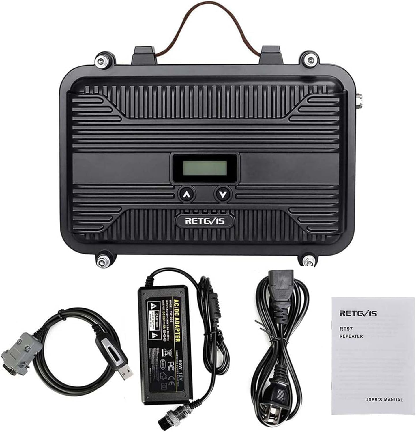 Retevis RT97S GMRS Repeater, RT97 Upgraded Version, Radio Repeater, Full Duplex Long Range, Compatible with Raspberry Pi, Portable, LCD Screen,for Remote Area, Emergency Rescue, Logistics(1 Pack)