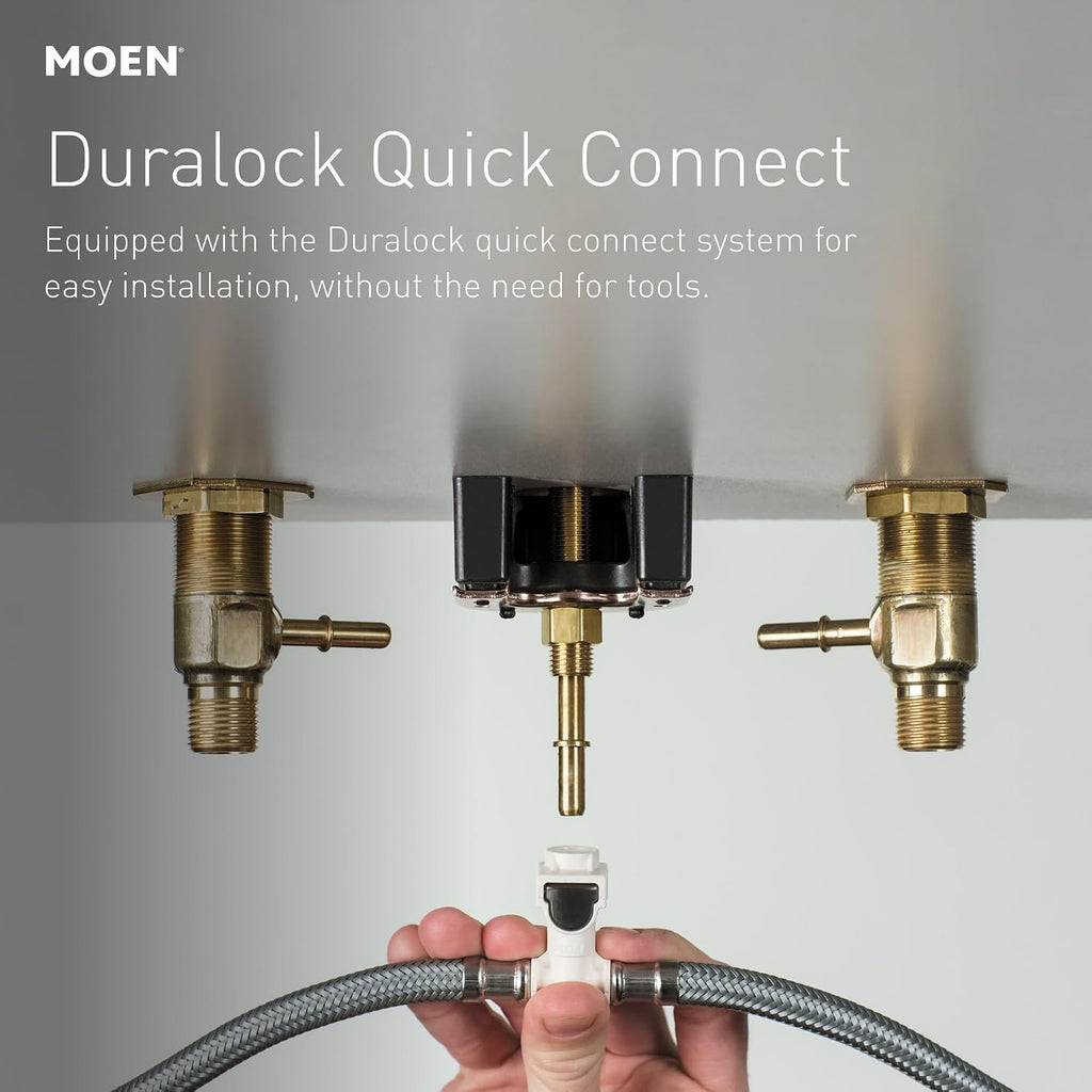 Moen Brantford Oil-Rubbed Bronze Two-Handle Widespread Bathroom Sink Faucet for 3-Hole Setups with Valve Included, TV6620ORB