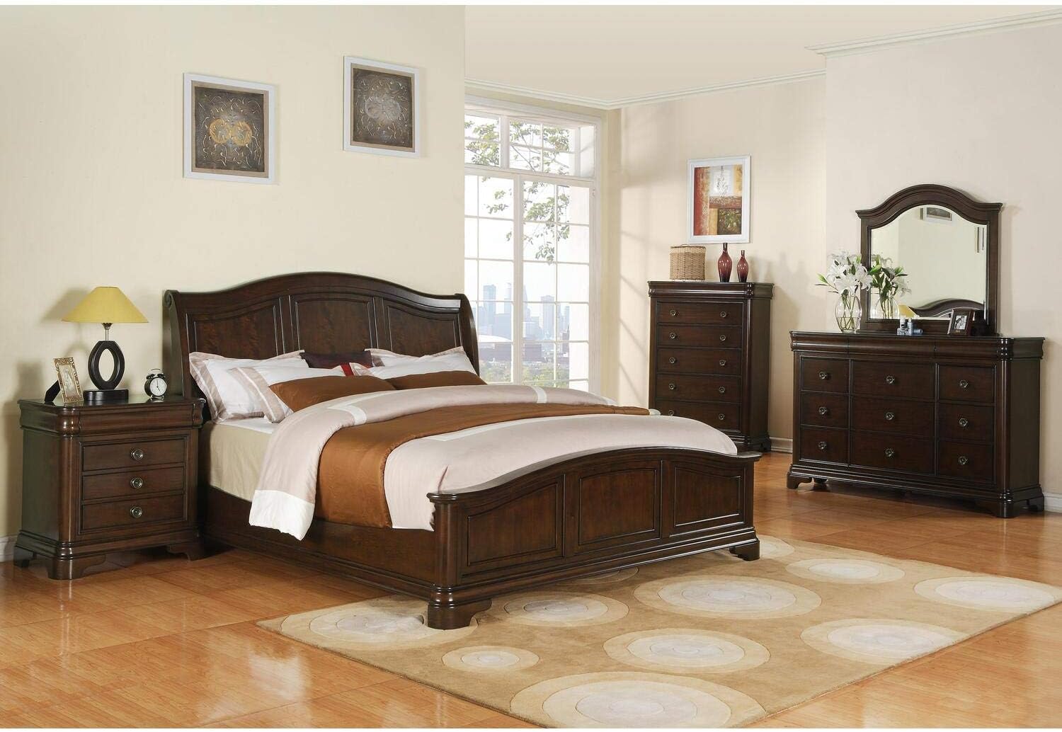 Picket House Furnishings Conley 4 Piece Queen Bedroom Set in Cherry