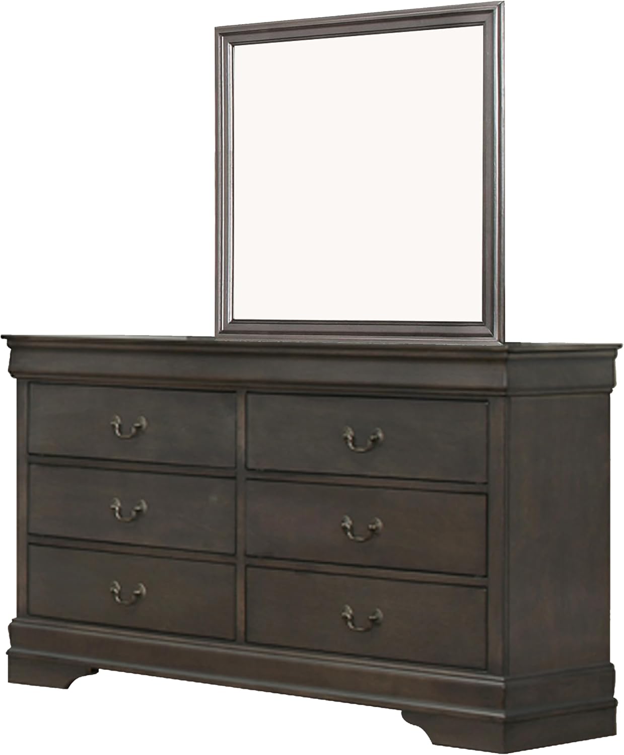 Benzara Ve Four Piece Queen Size Bedroom Set- Transitional Style- Stained Gray Finish