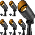 Gardencoin Low Voltage Landscape Spotlight, 12V LED Outdoor Landscape Lighting, Landscape Spot Lights Wired for Garden and Yard, Aluminum Up Lighting Fixture with 5W MR16 Replaceable Bulb (6 Pack)