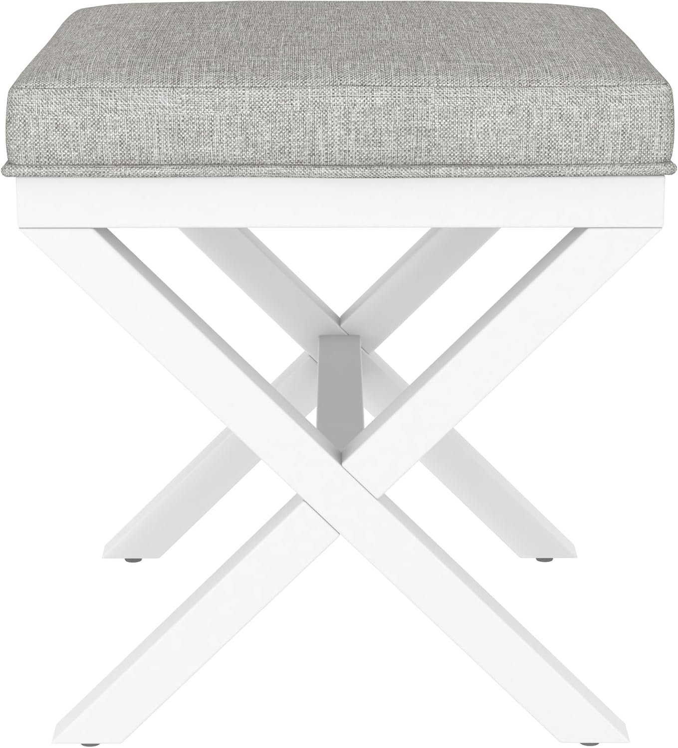 Hillsdale Somerset Backless Wood Vanity Stool for Makeup Room or Bathroom, White