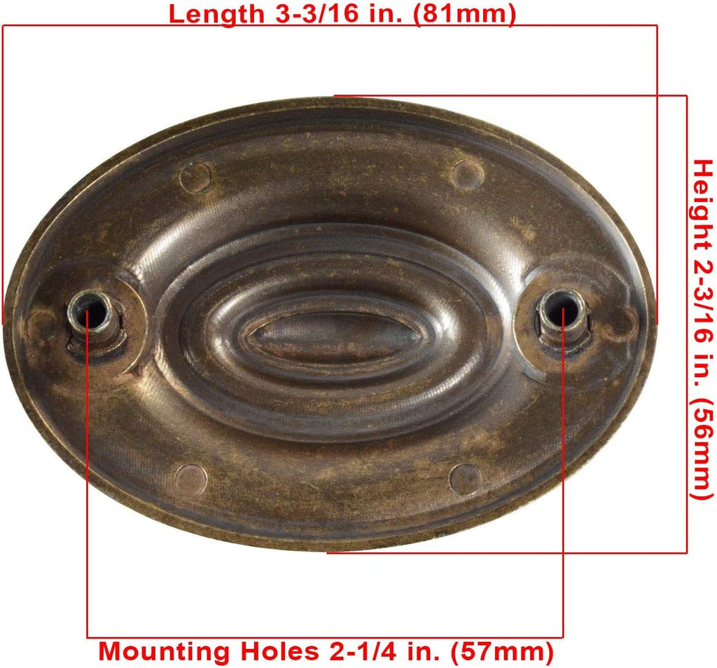 Knob Deals #1165 Furniture Dresser Pull, Oval, 2-1/4' c - c, Antique English Finish - 25 Pack