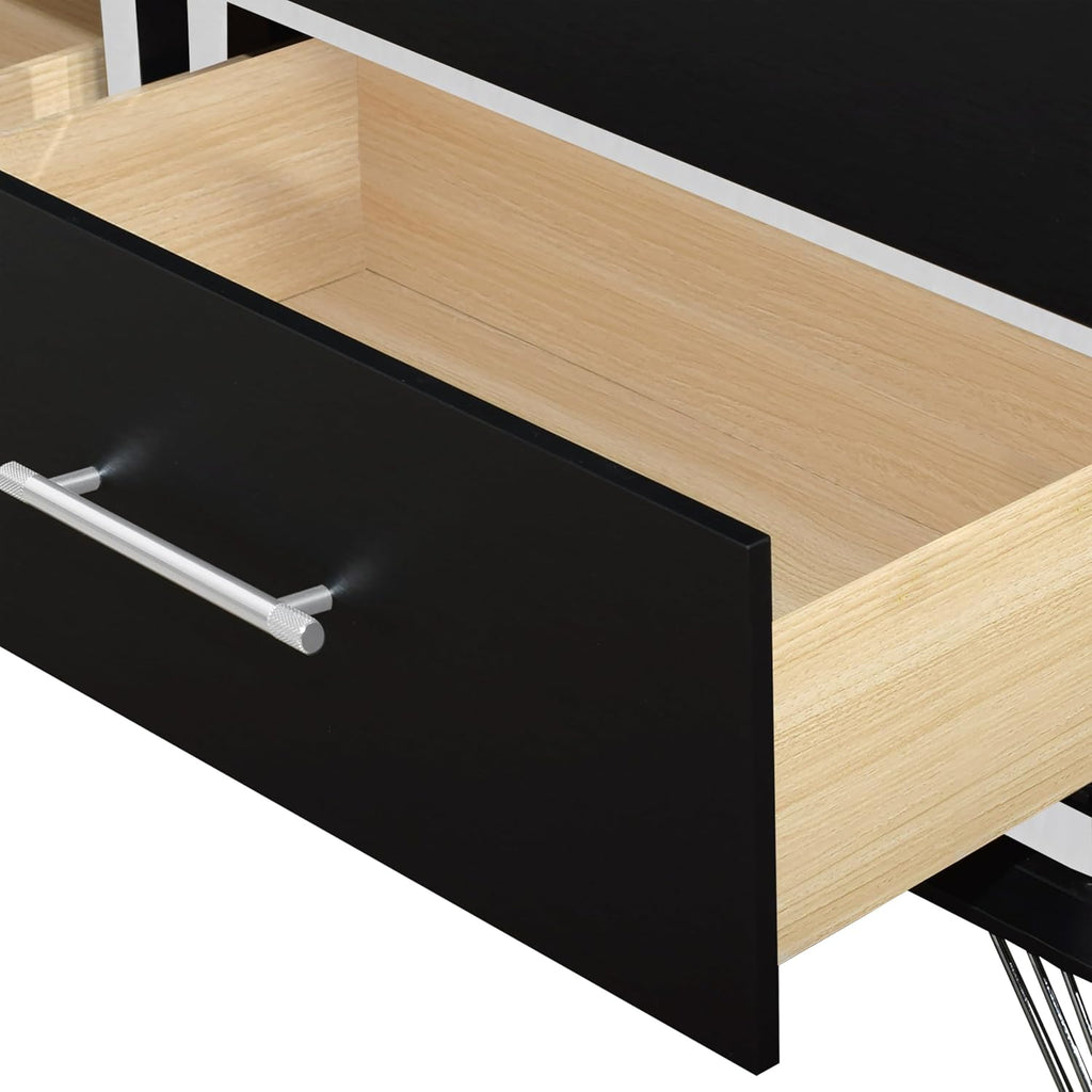 New Classic Furniture Ava 5-Piece Wood King Bedroom Set with 2 Nightstands, Ebony Black