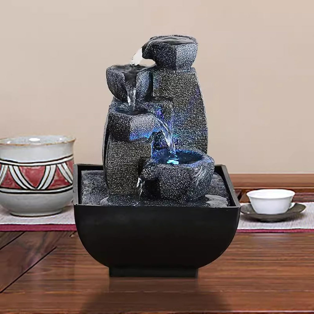 Tabletop Fountain Rockery Circulating Water Fountain Desktop Small Decoration Home Living Room TV Cabinet Porch Decoration Desktop Fountain (Color : 02)
