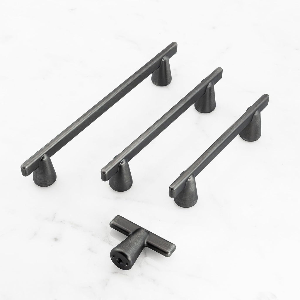 HESTIA HARDWARE 30 Pack Antique Silver Drawer Pulls 5Inch | Simply Modern Pewter Cabinet Pulls | 128mm Handles for Cabinets and Drawers, Dresser Handles and Drawer Pulls(Z19.128mm.30.B)