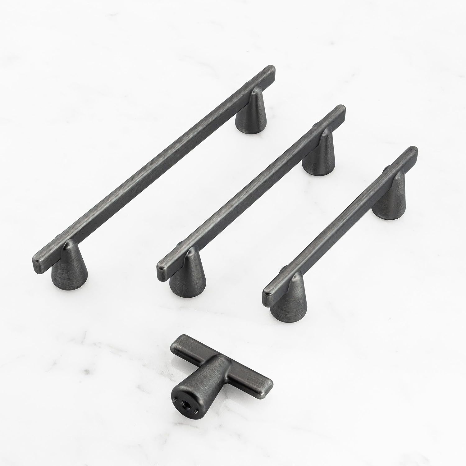 HESTIA HARDWARE 30 Pack Antique Silver Drawer Pulls 5Inch | Simply Modern Pewter Cabinet Pulls | 128mm Handles for Cabinets and Drawers, Dresser Handles and Drawer Pulls(Z19.128mm.30.B)