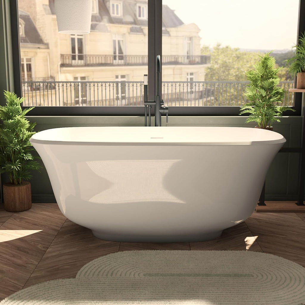 Elegance 67 in. L x 31-1/4 in. W x 23-3/4 in. H Freestanding Acrylic Bathtub, Oil Rubbed Bronze Drain