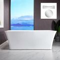 WOODBRIDGE 67' Acrylic Freestanding Bathtub Contemporary Soaking White Tub with Chrome Overflow and Drain，BTA1609-C-Drain &O