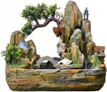 Desktop Fountain Indoor Fountain Tabletop Waterfall Rockery Fake Trees Relaxation Water Feature for Home and Office Spaces Decor(Small)