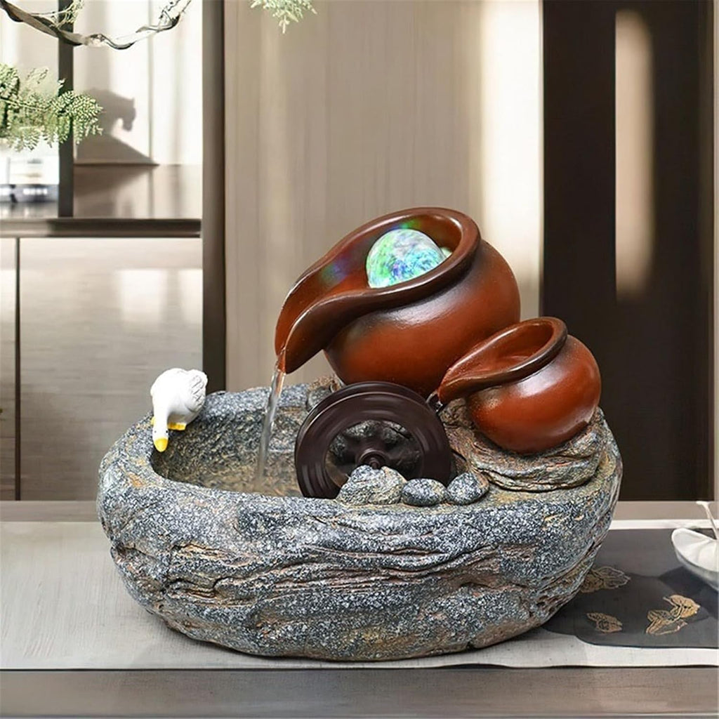 Tabletop Fountain Desk Fountain Minimalist Water Display with Circulating Water Features for Natural Feng Shui Effect