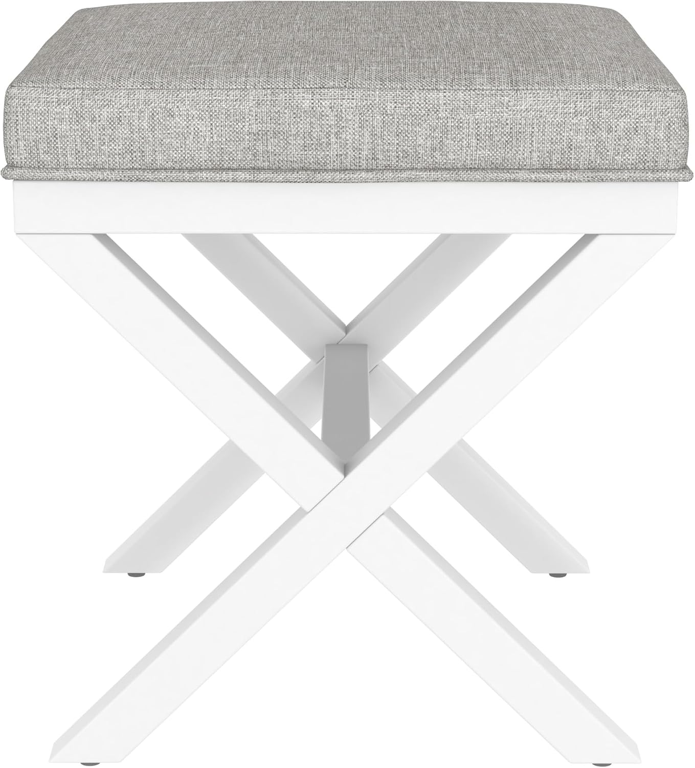 Hillsdale Somerset Backless Wood Vanity Stool for Makeup Room or Bathroom, White