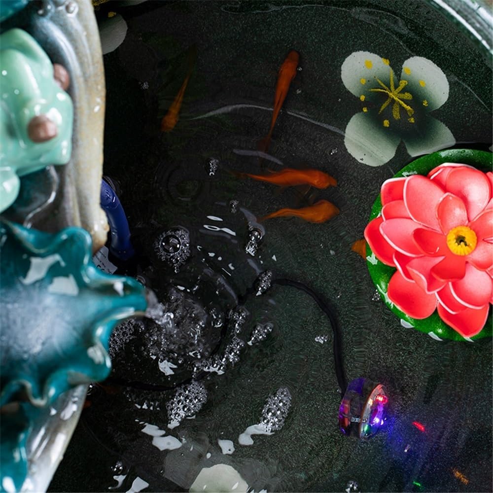 Indoor Waterfall Fountain Ceramic Fish Tank Tabletop Fountain for Indoor and Home Decoration Table Desk Office Patio,M