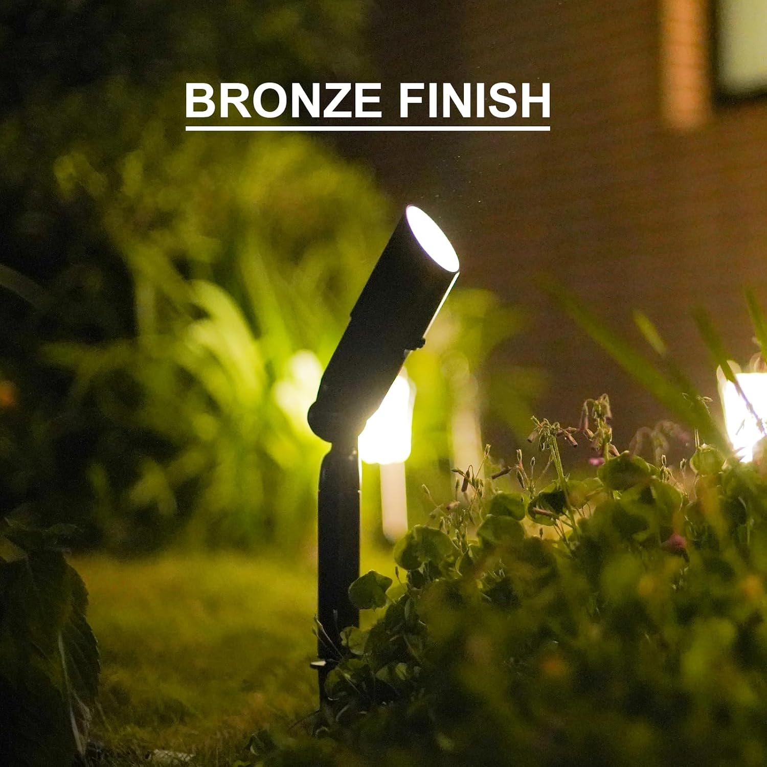 GOODSMANN 12V AC Landscape Lighting Kit with 6PCS 10W Bronze Halogen Pathway Lights & 4PCS Metal Material 20W Flooding Lights & 75Feet 16AWG Wire & 150W Outdoor Low Voltage Landscape Transformer
