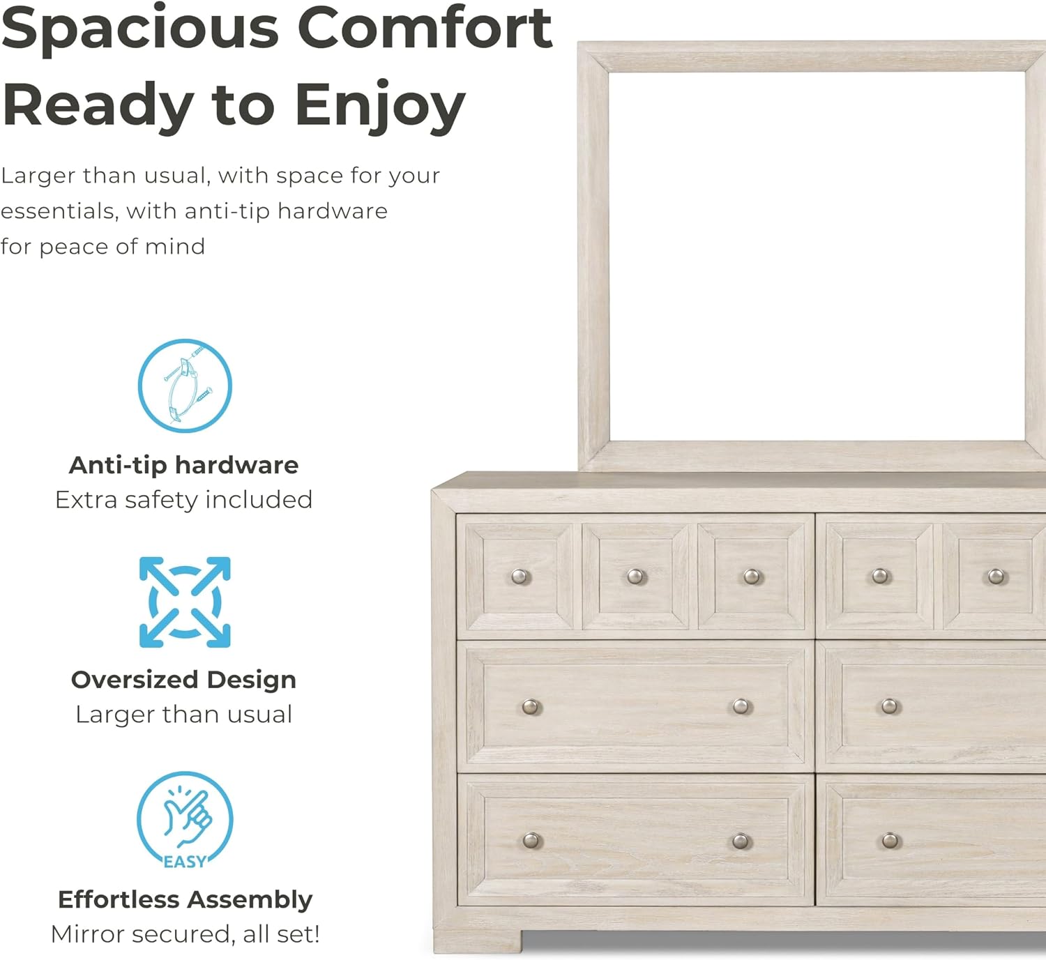 Furniture of America Dannen Modern Solid Wood 5-Piece Bedroom Set with USB Charger on Nightstand, Cedarwood-Lined Bottom and Felt-Lined Top Drawers, Box Spring Needed, Queen, Tawny Brown