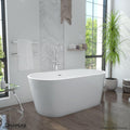 DreamLine Enigma 59 inch L x 29 1/2 inch W x 22 7/8 inch H Freestanding Acrylic Bathtub with Oil Rubbed Bronze Drain