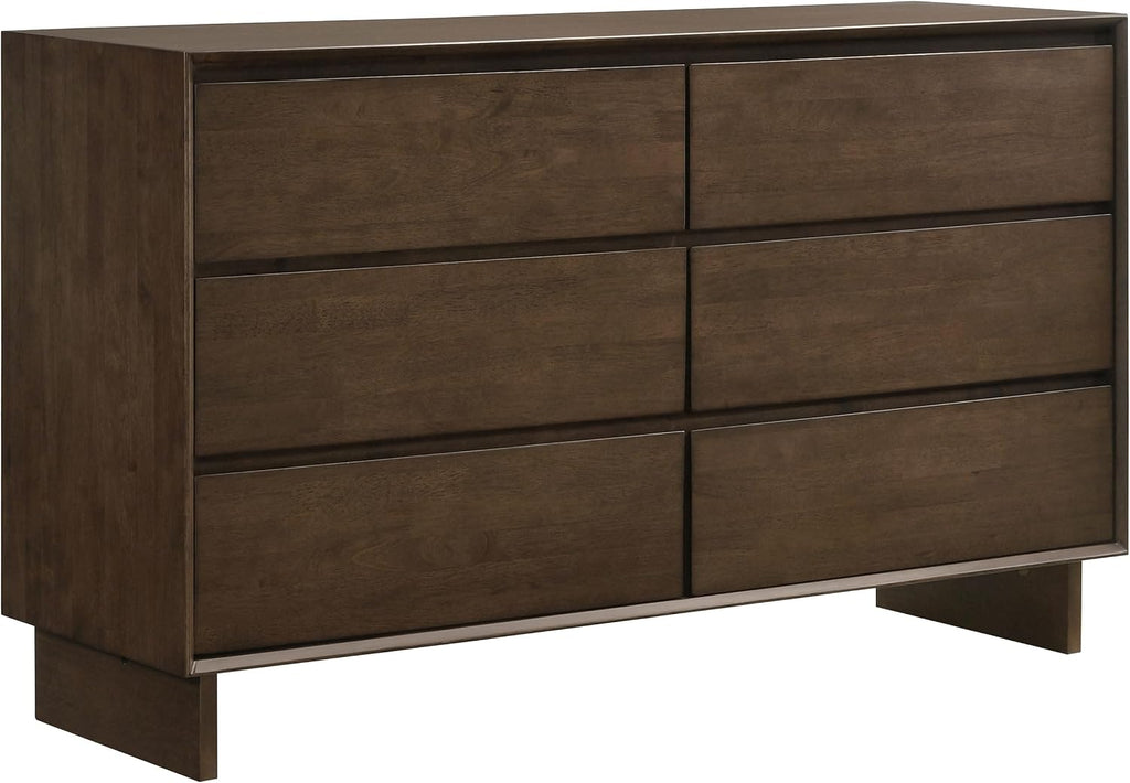 Coaster Home Furnishings Glenwood Transitional 5-Piece Bedroom Set Eastern King Size Panel Bed Frame 48-inch Headboard Warm Brown 225011KE-S5